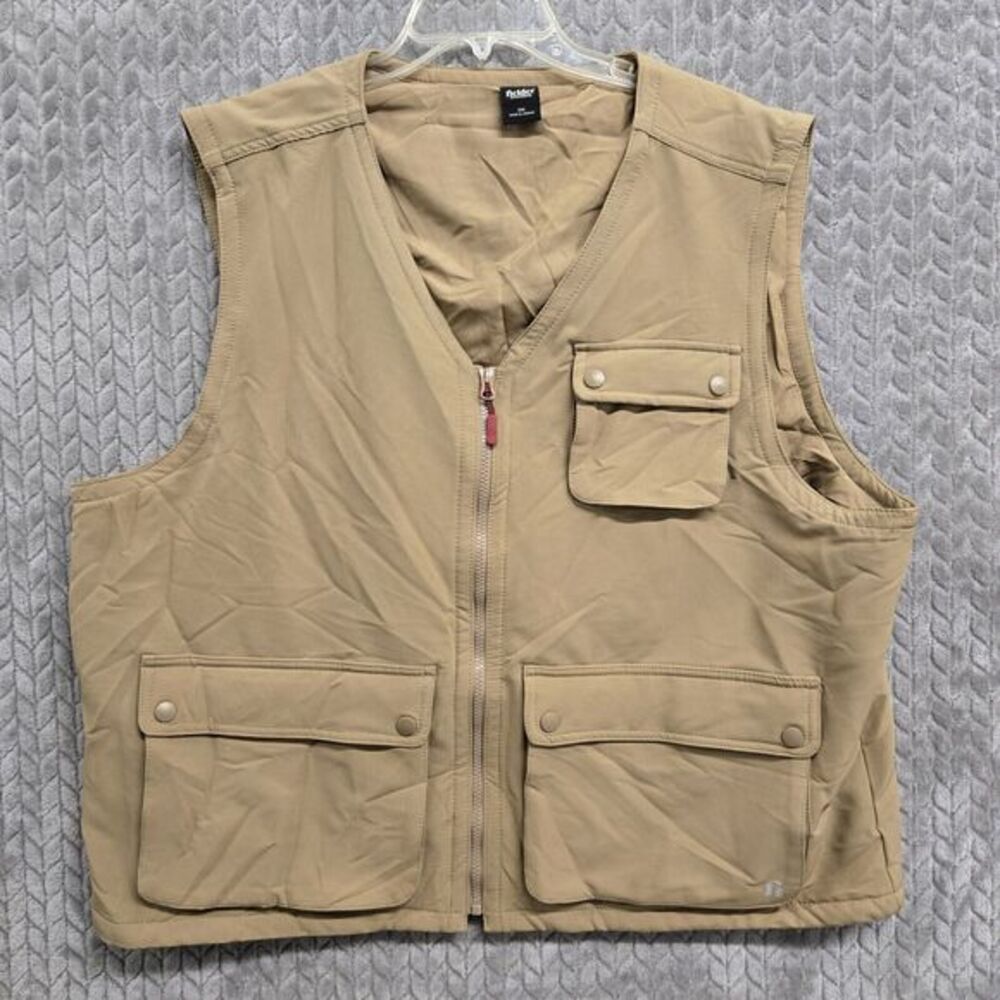 Bonobos Fielder Vest Men's 2XL Beige Utility Cargo‎ Outdoor Fishing Tactical